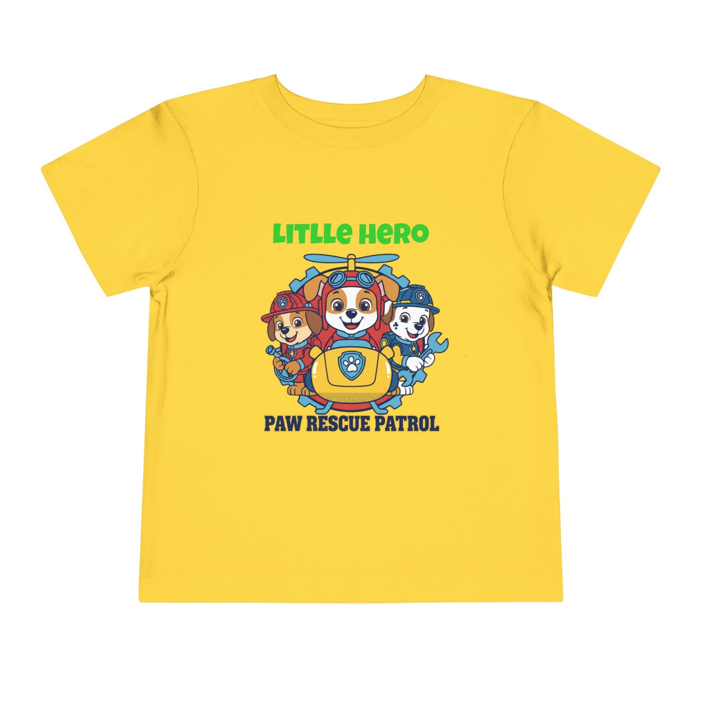Little Hero Paw Rescue Patrol Toddler Tee — Kids' Cartoon Rescue Dog Shirt
