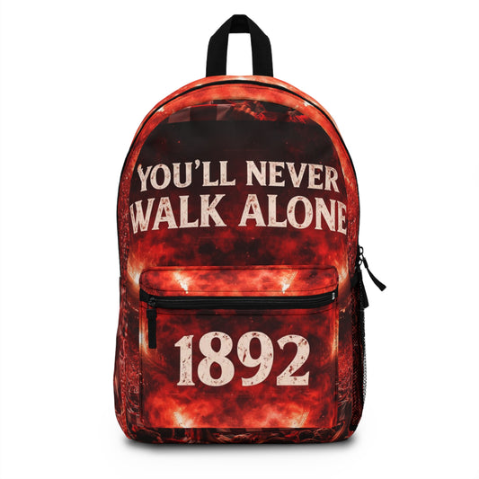 Mochila "Nunca Caminarás Solo" 1892 - Mochila roja para aficionados al fútbol