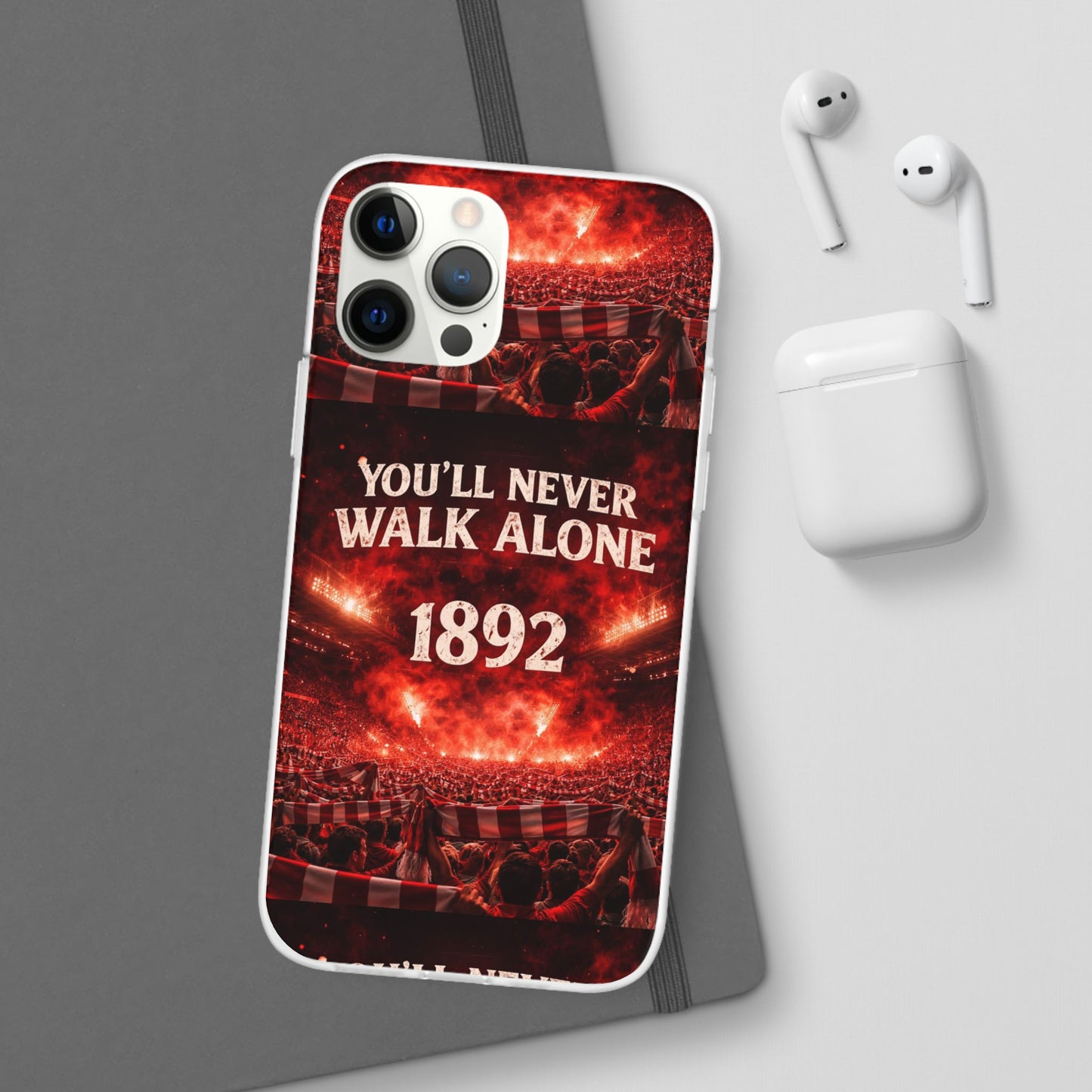Funda flexible para teléfono «You'll Never Walk Alone 1892» para aficionados al fútbol