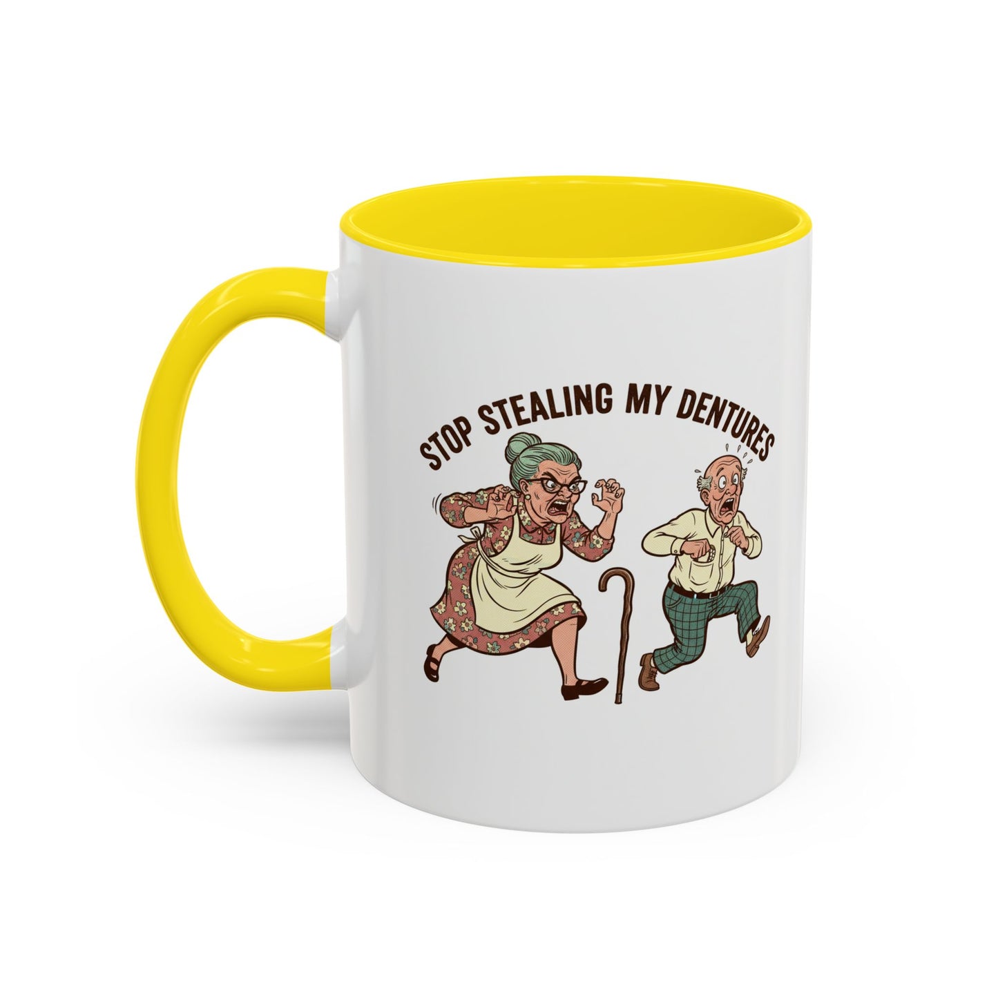 Taza de café "Dentaduras que rechinan" — Divertida taza con ilustración dental