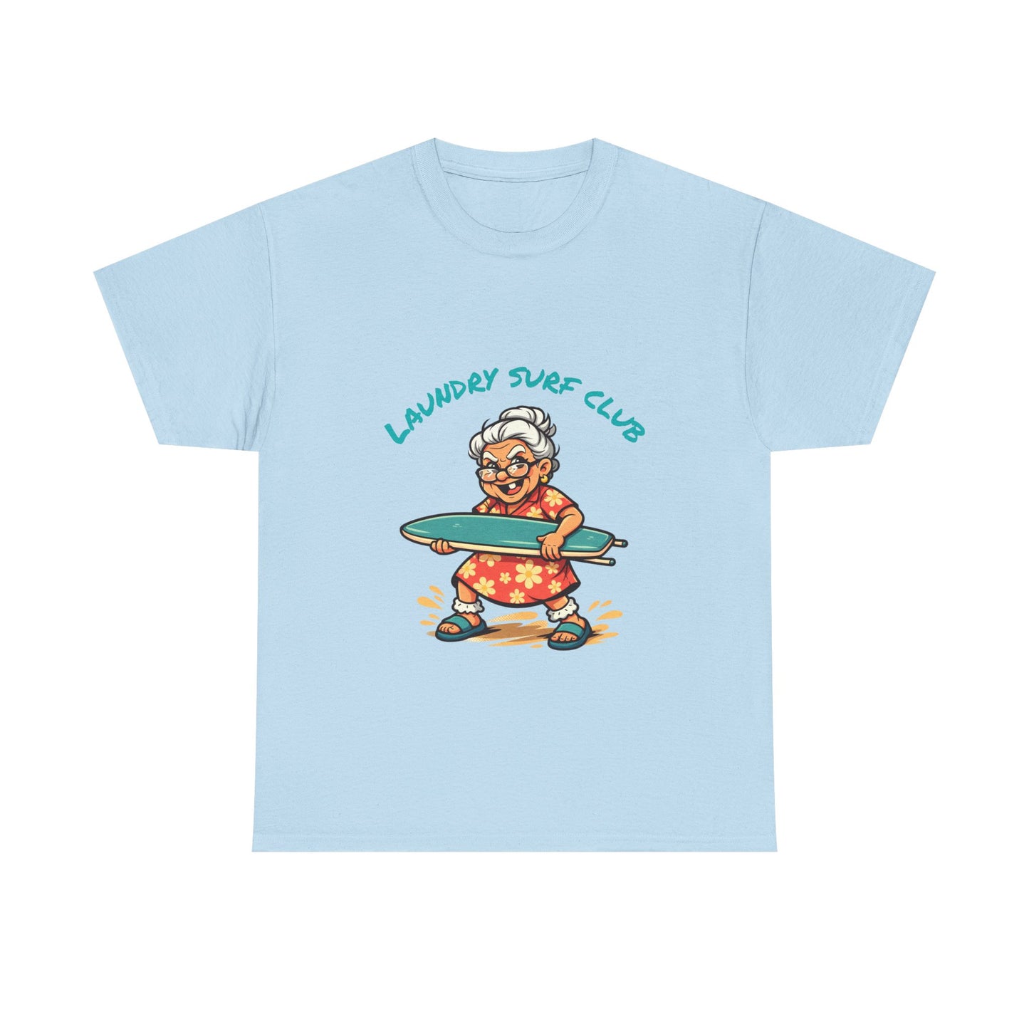 Laundry Surf Club T‑Shirt — Retro Grandma Surfing Graphic Tee
