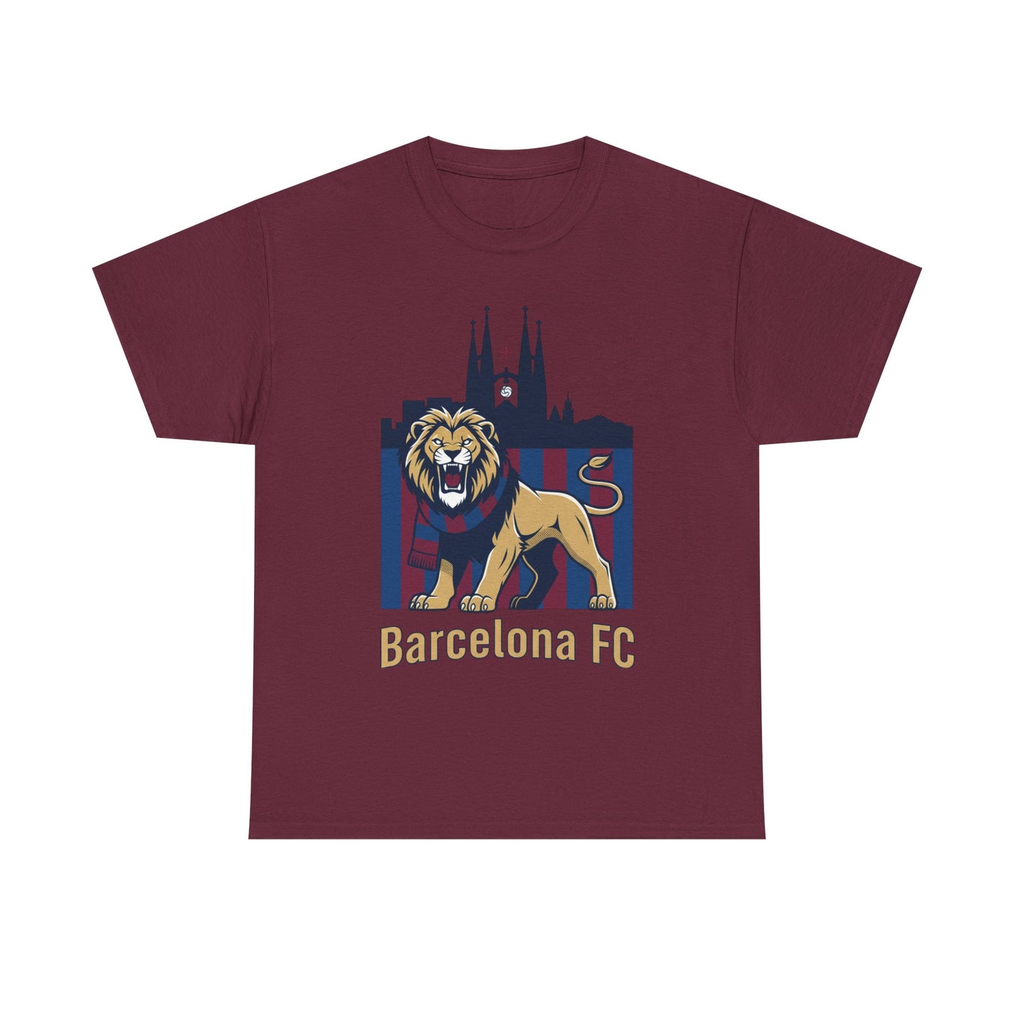 Camiseta del León del FC Barcelona — Camiseta de aficionado al fútbol con gráfico de la Sagrada Familia