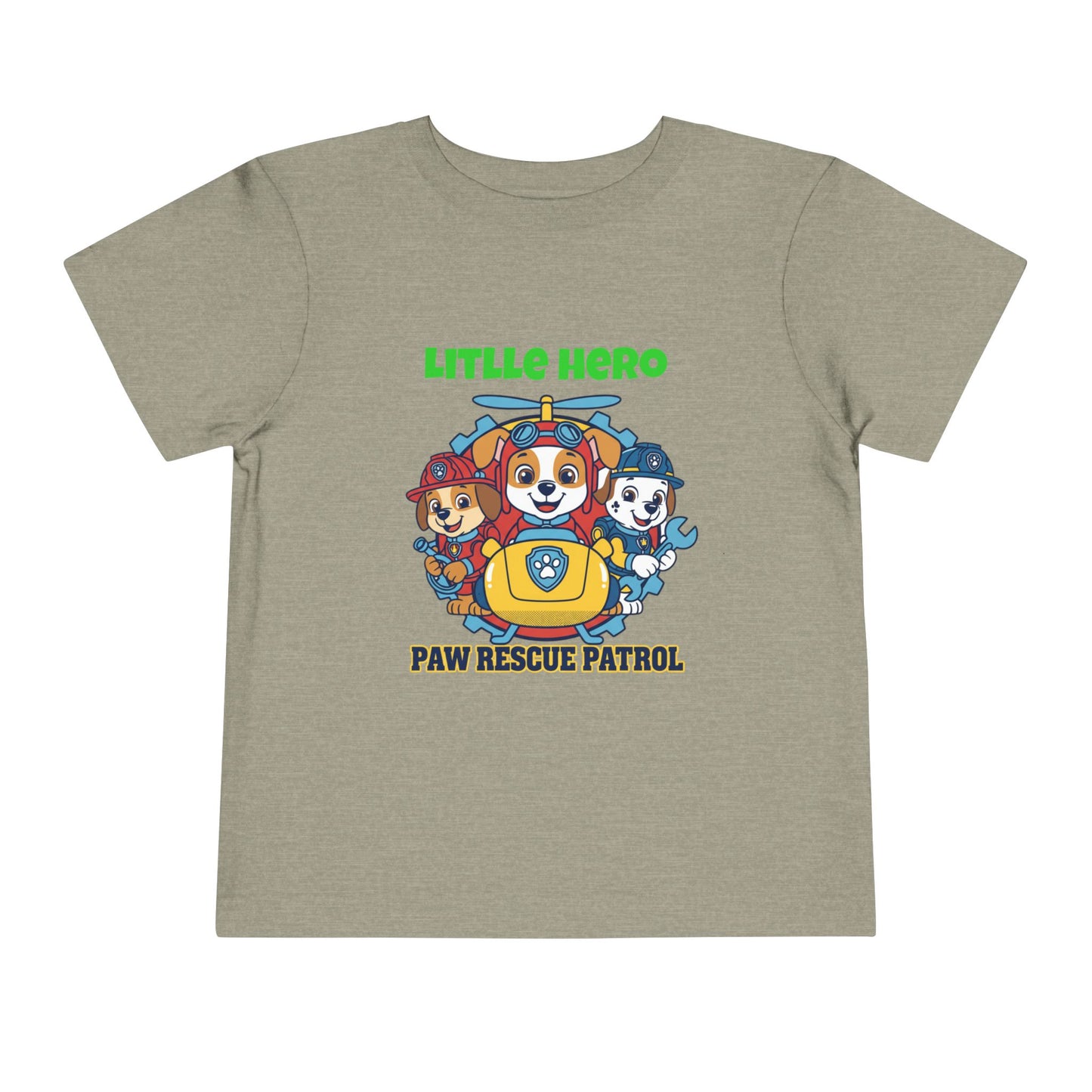 Little Hero Paw Rescue Patrol Toddler Tee — Kids' Cartoon Rescue Dog Shirt