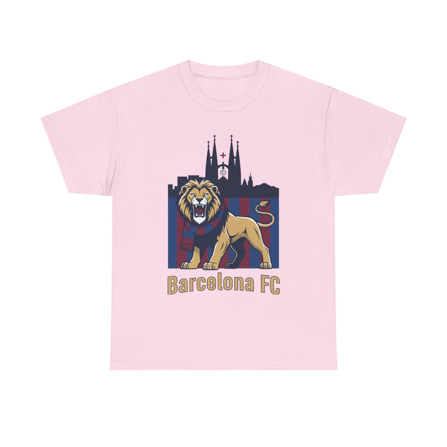 Camiseta del León del FC Barcelona — Camiseta de aficionado al fútbol con gráfico de la Sagrada Familia