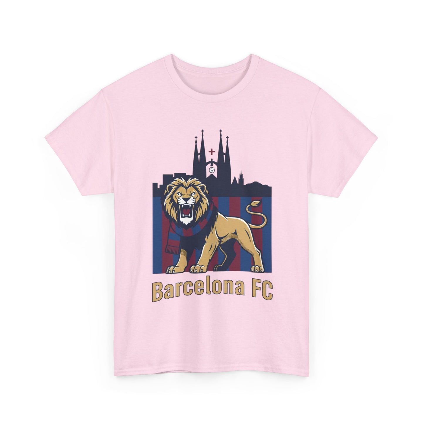 Camiseta del León del FC Barcelona — Camiseta de aficionado al fútbol con gráfico de la Sagrada Familia