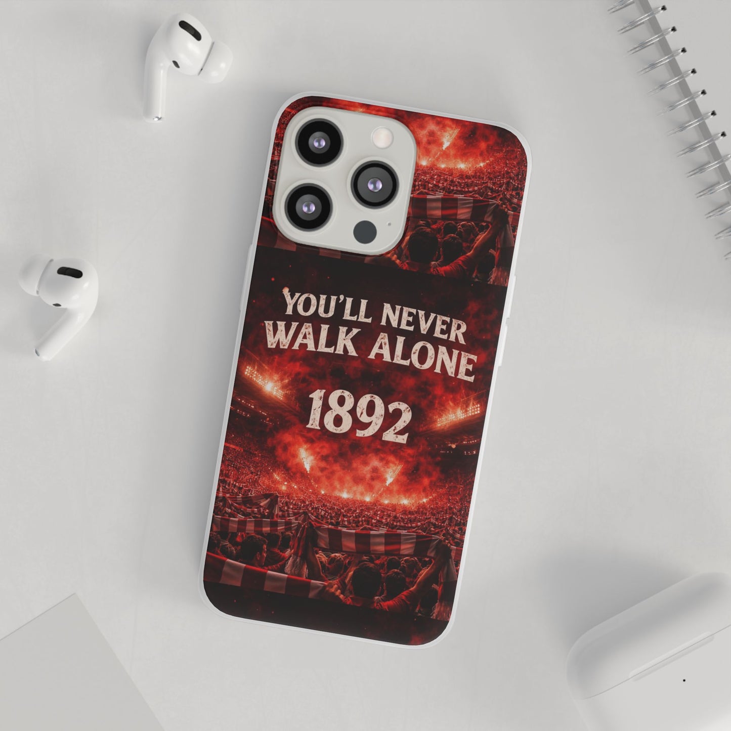 Funda flexible para teléfono «You'll Never Walk Alone 1892» para aficionados al fútbol
