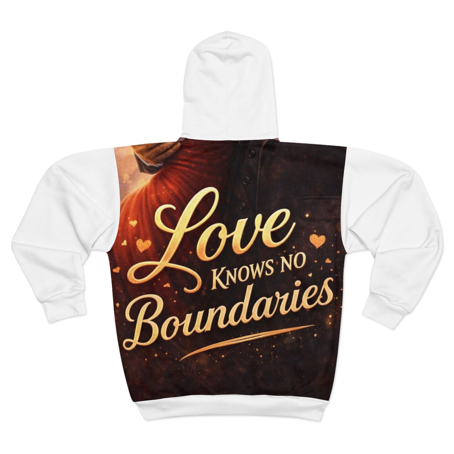 Sudadera con capucha y cremallera "El amor no conoce límites" 