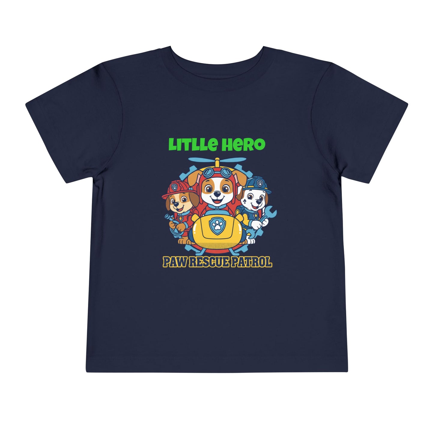 Little Hero Paw Rescue Patrol Toddler Tee — Kids' Cartoon Rescue Dog Shirt