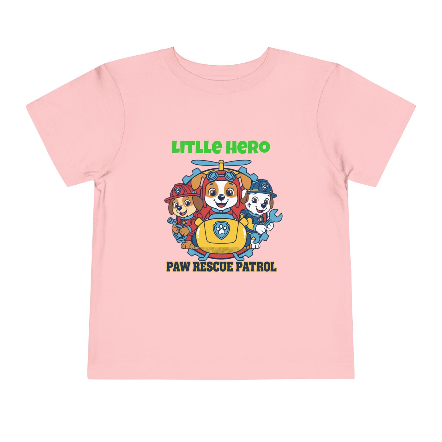 Little Hero Paw Rescue Patrol Toddler Tee — Kids' Cartoon Rescue Dog Shirt