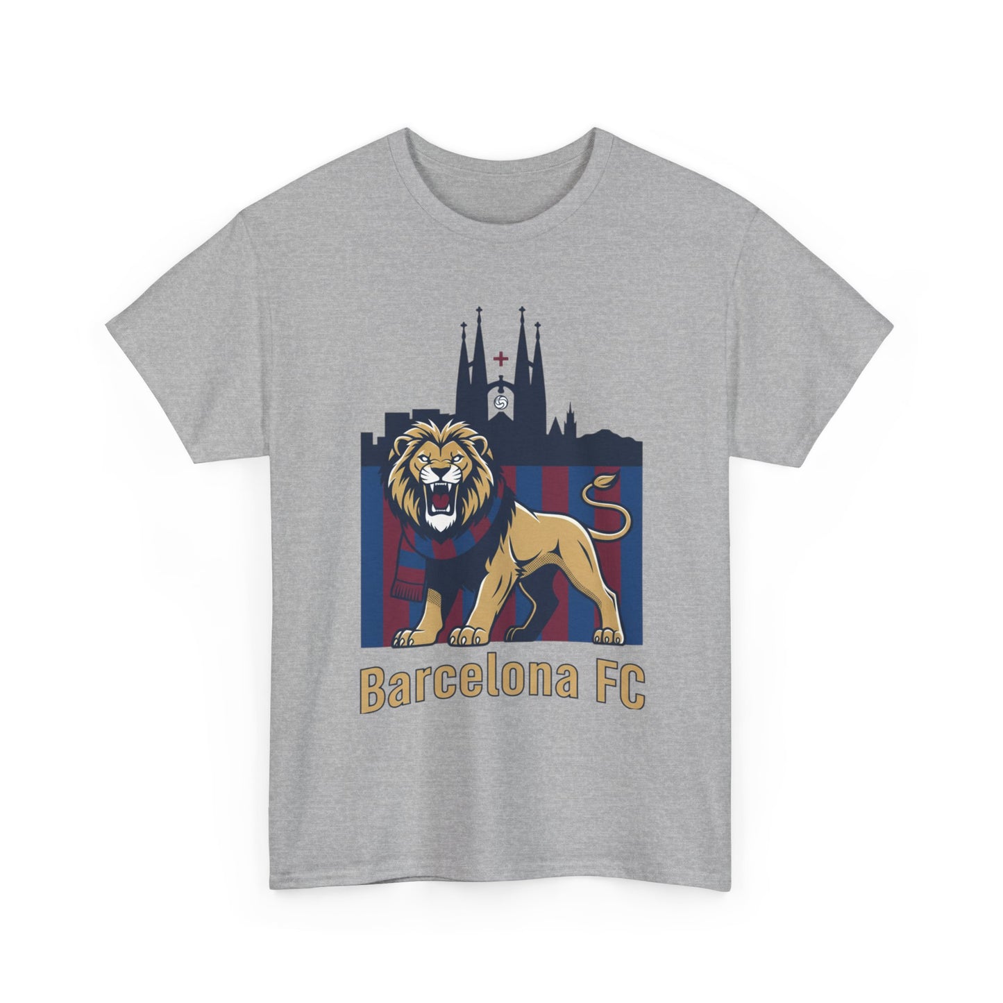 Camiseta del León del FC Barcelona — Camiseta de aficionado al fútbol con gráfico de la Sagrada Familia