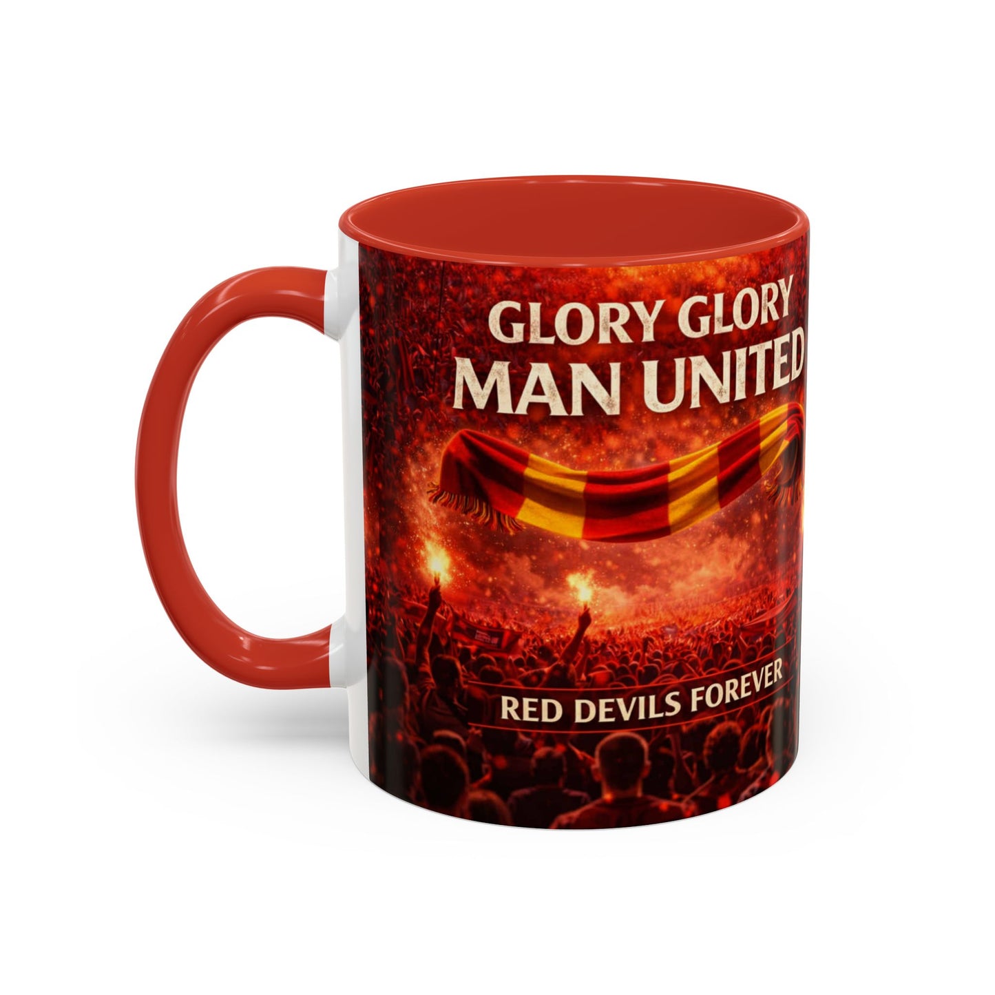 Man United Coffee Mug – "Glory Glory" Red Devils Accent Mug