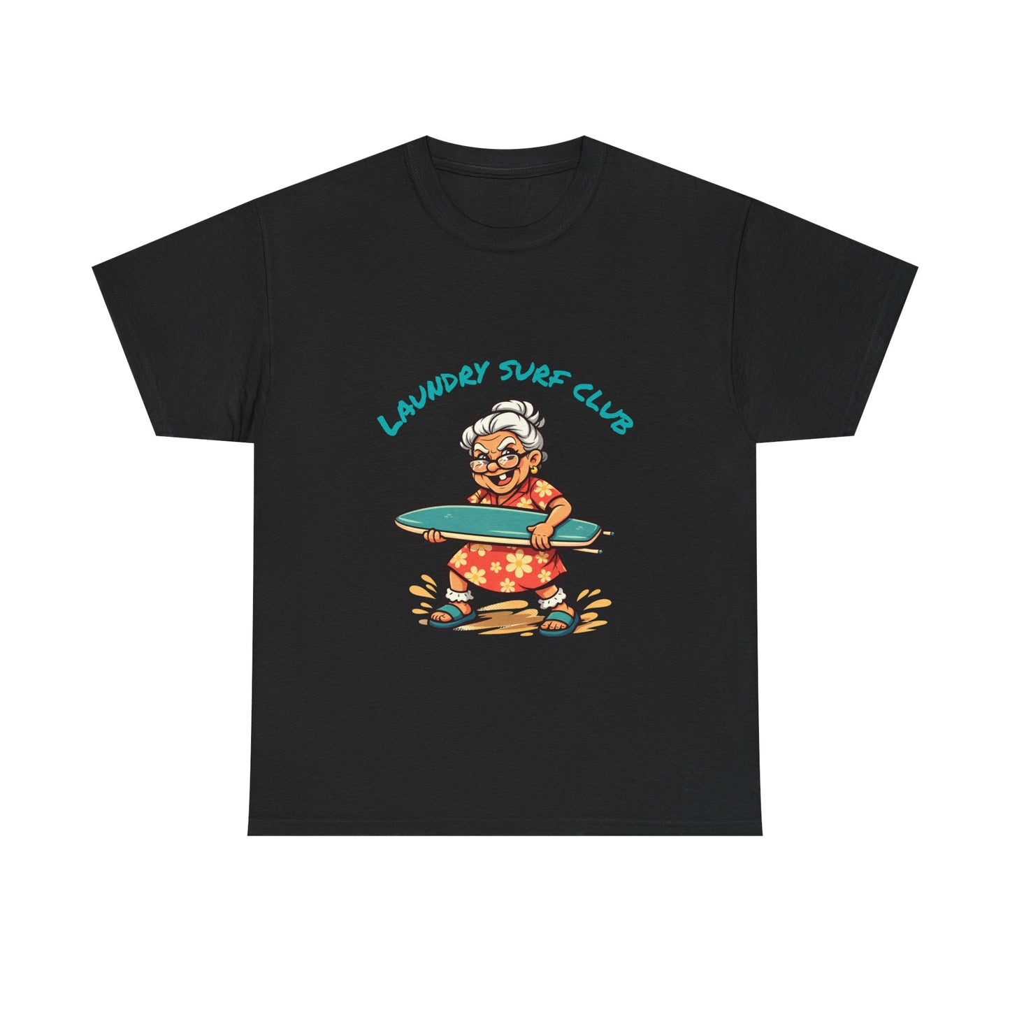 Laundry Surf Club T‑Shirt — Retro Grandma Surfing Graphic Tee