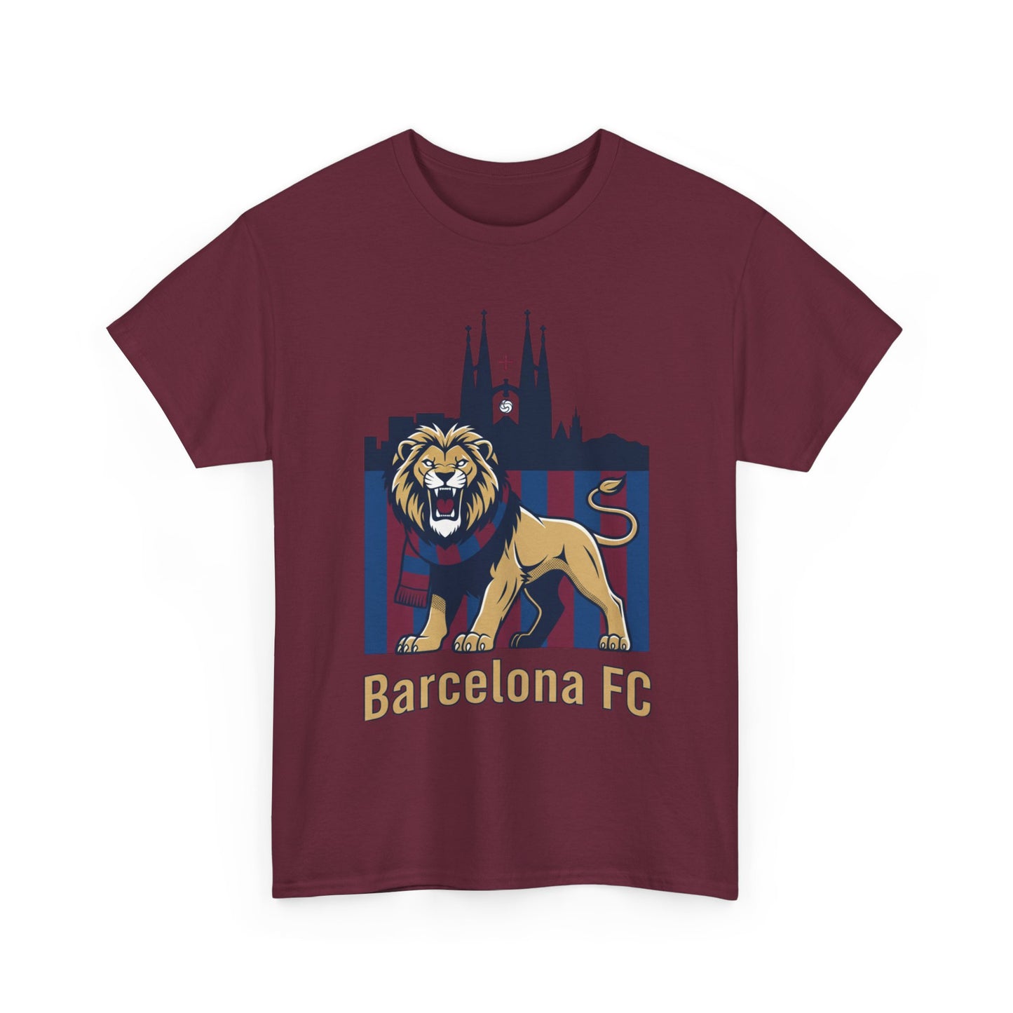 Camiseta del León del FC Barcelona — Camiseta de aficionado al fútbol con gráfico de la Sagrada Familia