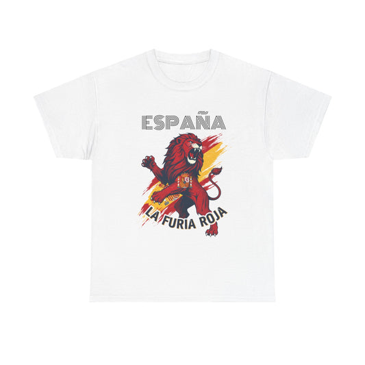 Camiseta España La Furia Roja Lion — Camiseta para aficionados al fútbol español