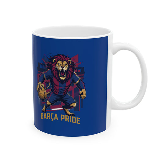 Ceramic Mug — 'Barça Pride' Lion Soccer Fan Coffee Cup (11oz/15oz)
