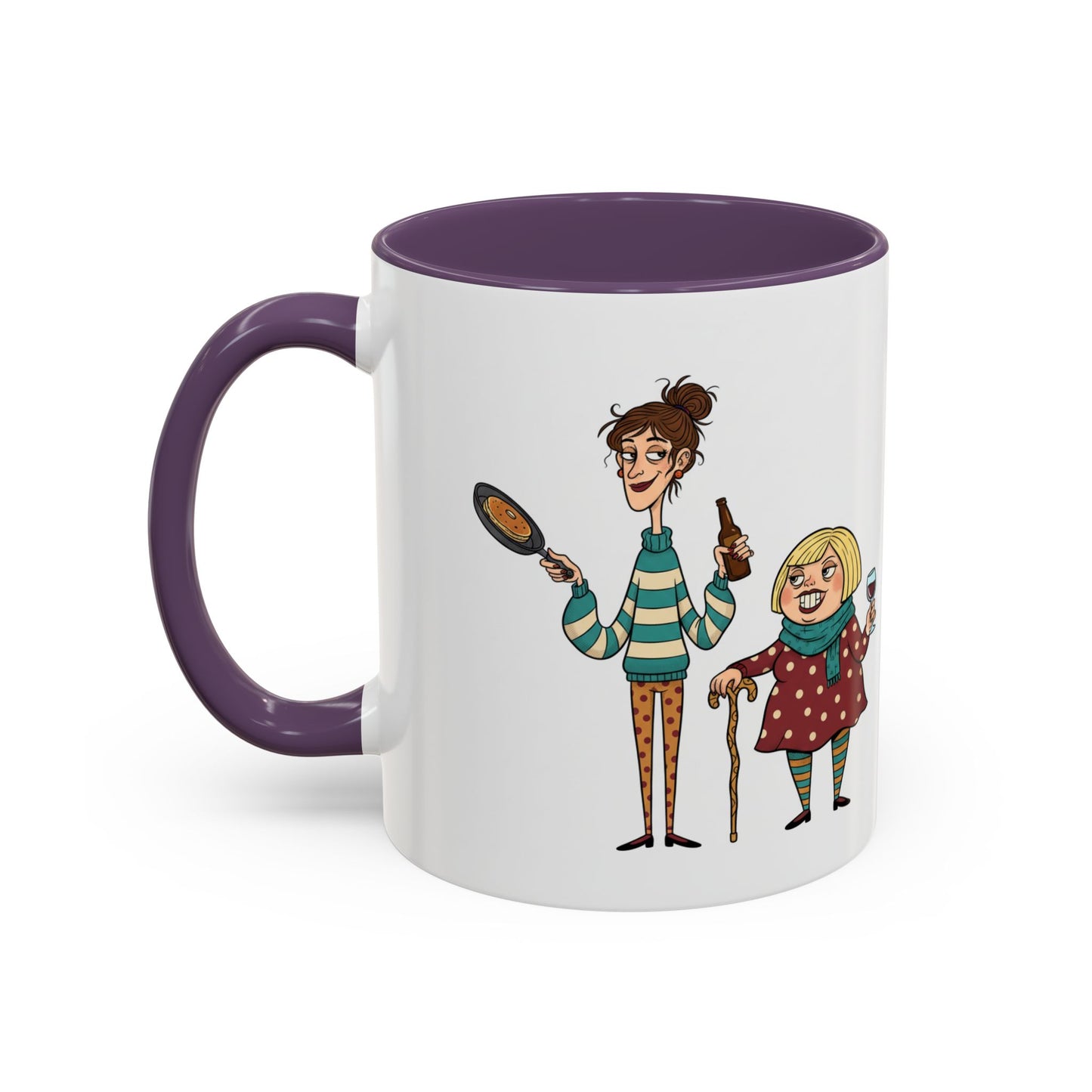 Funny Family Characters Accent Coffee Mug – Quirky Cartoon Parents & Kids Gift