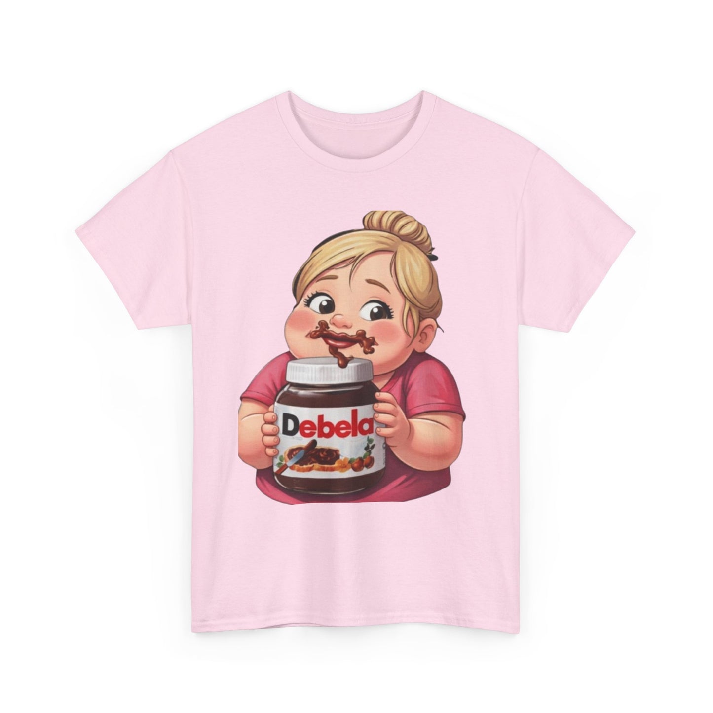 Camiseta con un niño adorable sosteniendo un tarro inspirada en Nutella — Camiseta divertida para amantes de los postres 