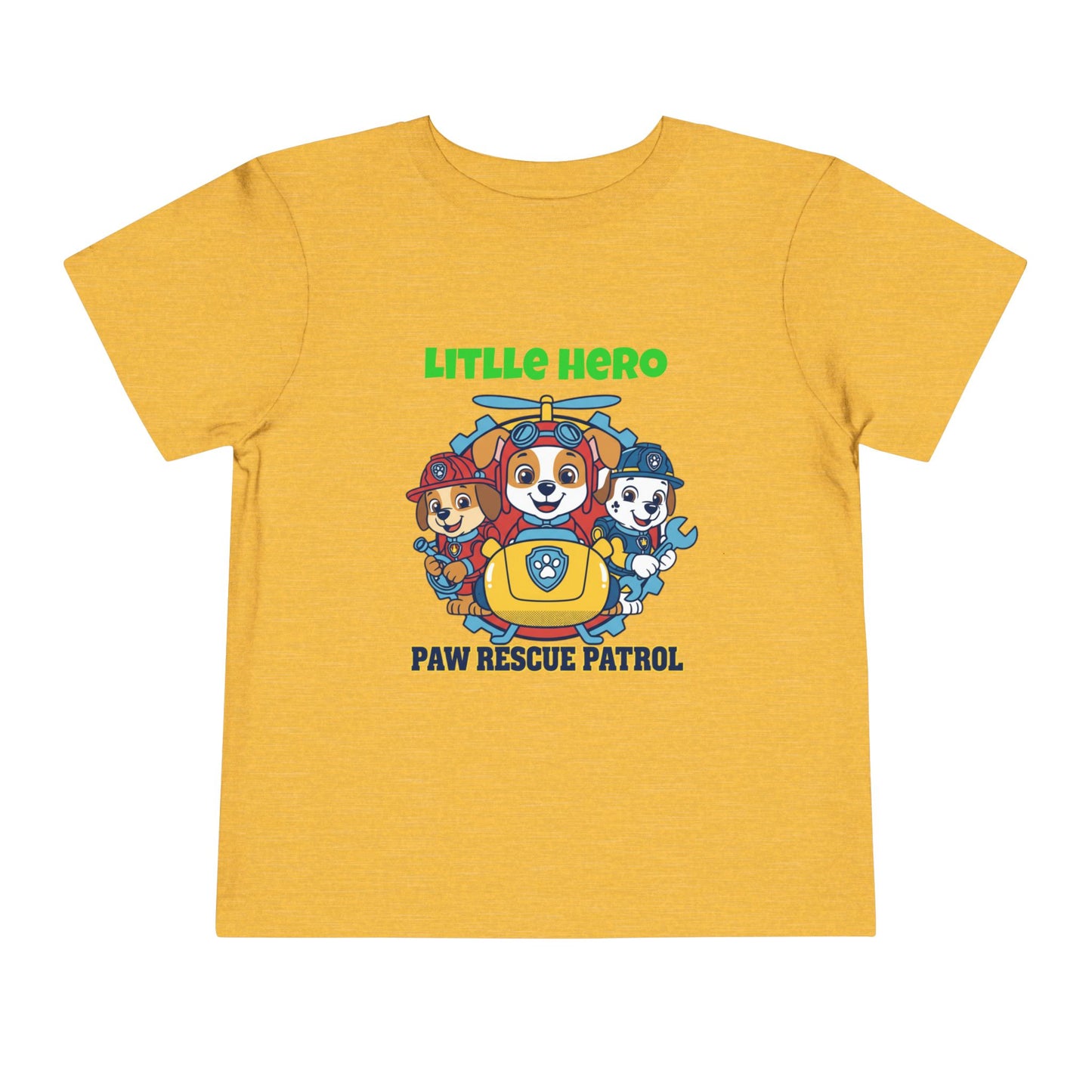 Little Hero Paw Rescue Patrol Toddler Tee — Kids' Cartoon Rescue Dog Shirt