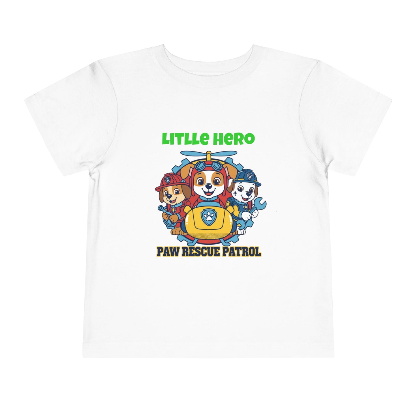 Little Hero Paw Rescue Patrol Toddler Tee — Kids' Cartoon Rescue Dog Shirt