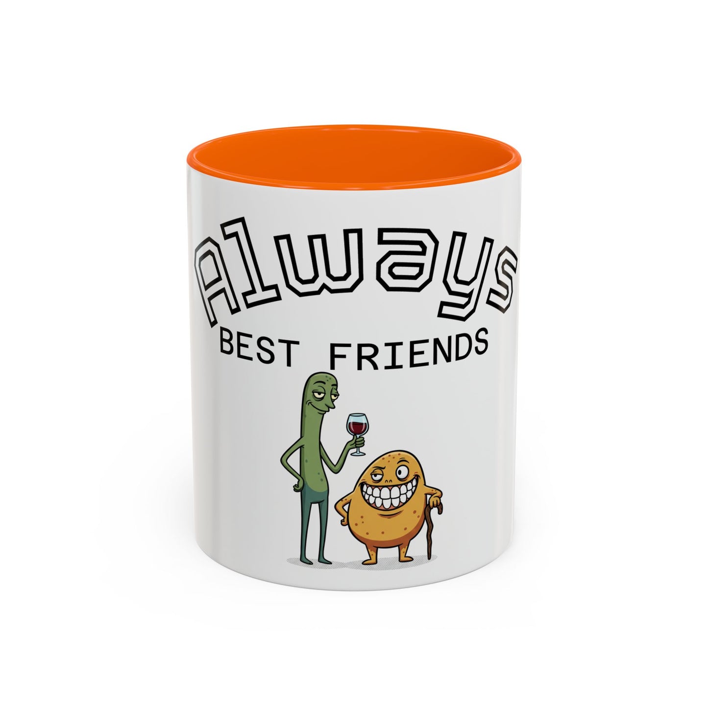 Taza de café — "Siempre mejores amigos" Divertida taza de la amistad con pepinillos y nuggets (11/15 oz)