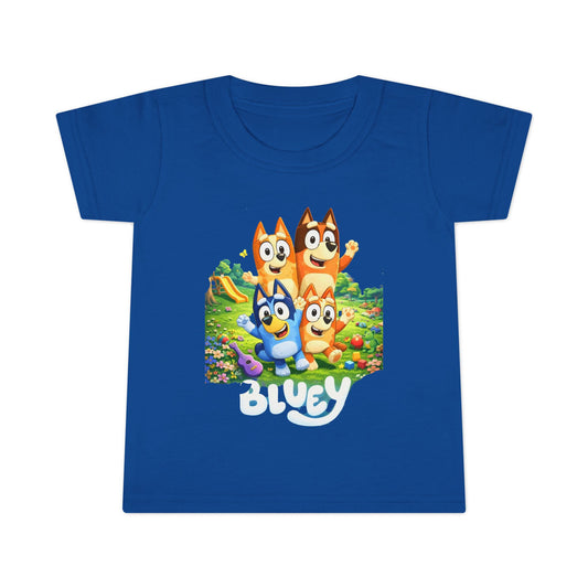 Bluey Family Toddler T-Shirt — Colorful Cartoon Puppy Graphic Tee