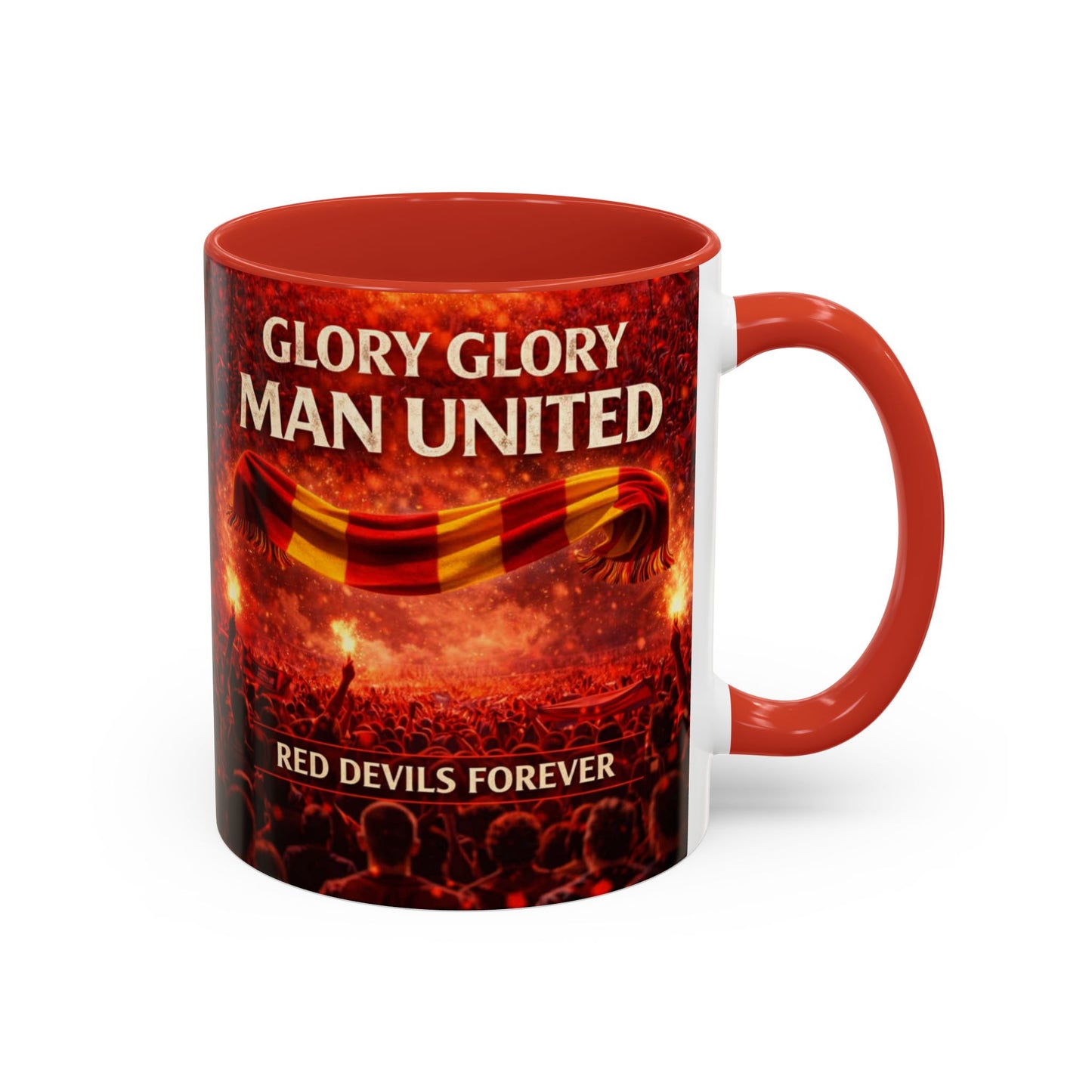 Man United Coffee Mug – "Glory Glory" Red Devils Accent Mug