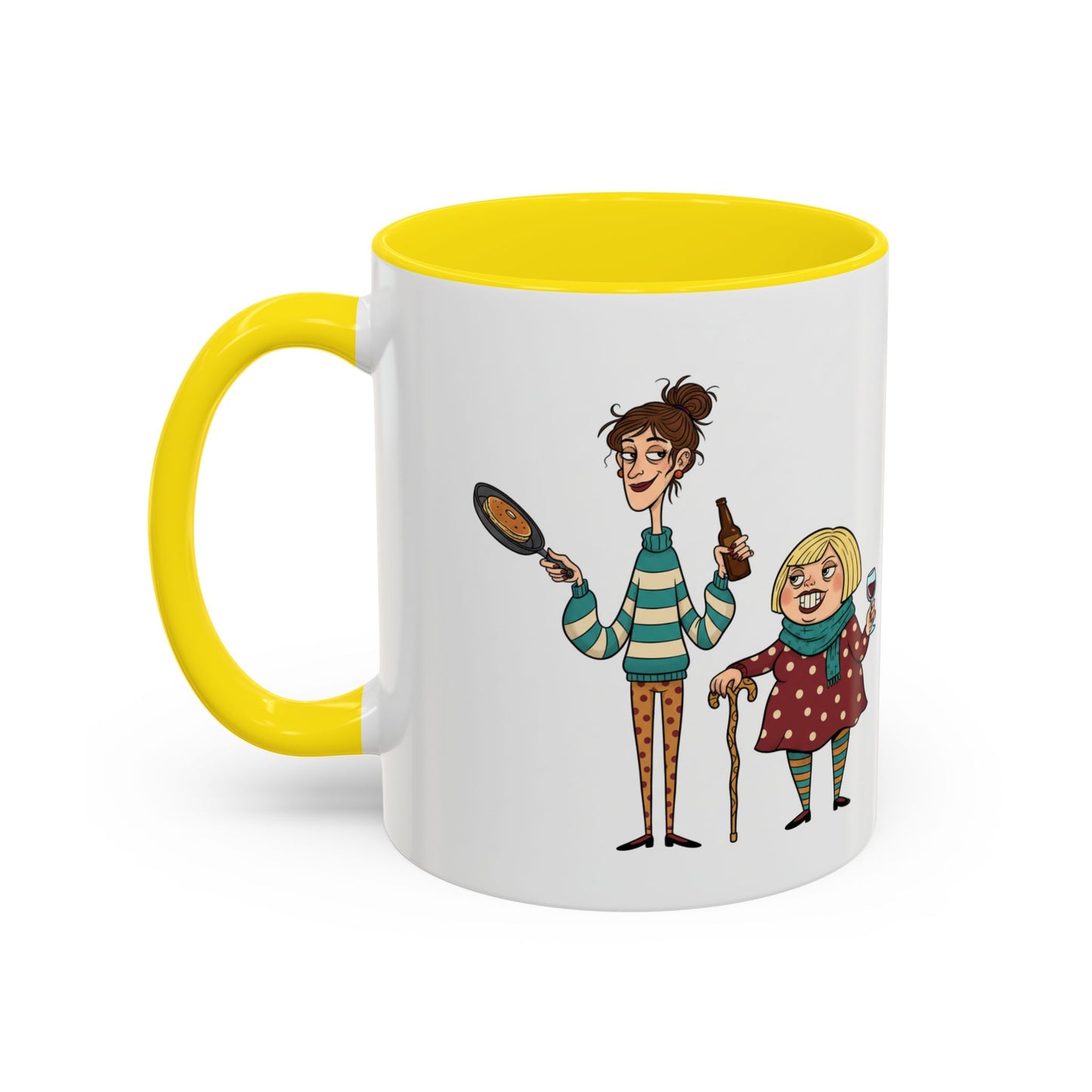 Funny Family Characters Accent Coffee Mug – Quirky Cartoon Parents & Kids Gift